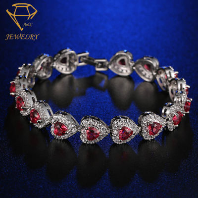 El corazón forma el CCT 7,6 pulgadas de Diamond Bracelets For Women