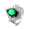 Ajuste de Emerald Stone Engagement Ring Prong de la lágrima