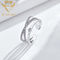 Compromiso de plata Ring With Cubic Zirconia Diamond de la galjanoplastia S925